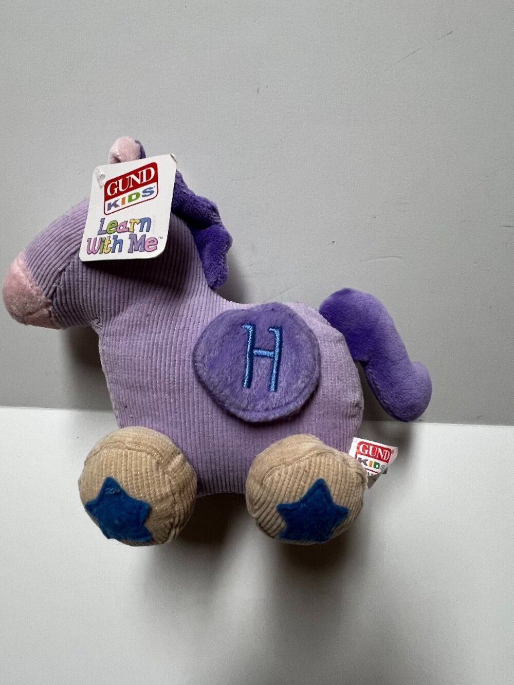New Gund Kids Learn With Me Purple Corduroy Plush “H” Horse Kids Gifts Toy